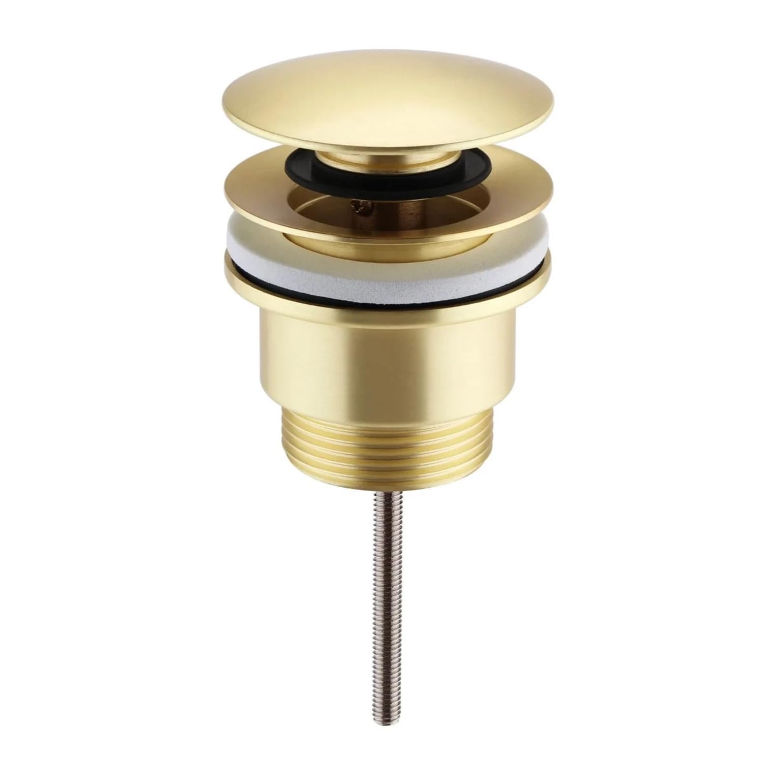 Nes Home 68mm Brushed Brass Round Click Clack Sprung Bath Waste with Overflow