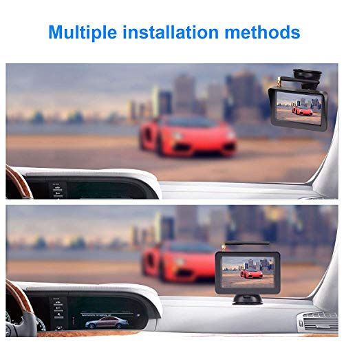 Wireless Reversing Camera, DOUXURY 4.3'' LCD Rear View Monitor + 170° Wide Angle IP68 Waterproof Rear View Camera, Night Vision Universal for Car Van Semi Truck - Image 4