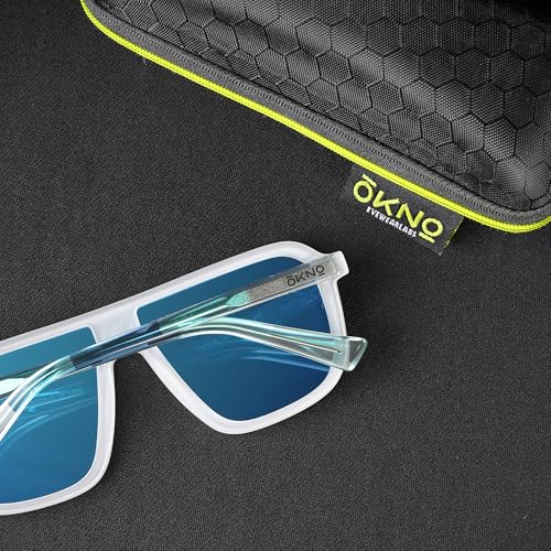 Image of Eyewearlabs OKNO | Polarized Over-Sized Unilens Rectangular Branded Stylish Sunglasses For Men & Women | 100% UV Protection Shades | Cricket Sports Cycling Driving | RYFT