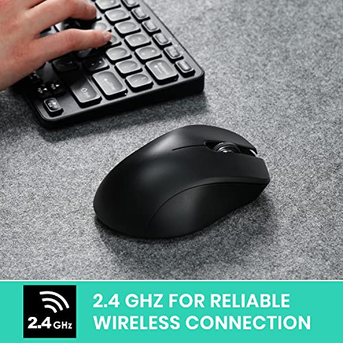 Image of Perixx PERIMICE-621B Wireless Mouse - Silent Click with Ergo Design - Compatible for Desktop and Laptop PC - Wireless 2.4 GHz - Black