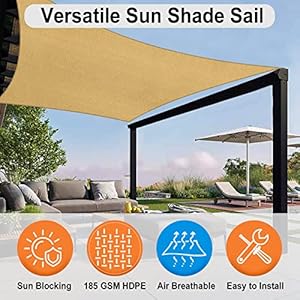 Outdoorlinesrectanglesunshadesailsforpatios10x13ftsunuvblockingoutdoorcanopysunshadesforbackyardlawnandgardenandalloutdooractivitiessand  Urban Country Home Decor Outdoorlines rectangle sun shade sails for patios 10 x 13 ft sun uv blocking outdoor canopy sunshades for backyard lawn and garden and all outdoor activities sand  urban country home decor
