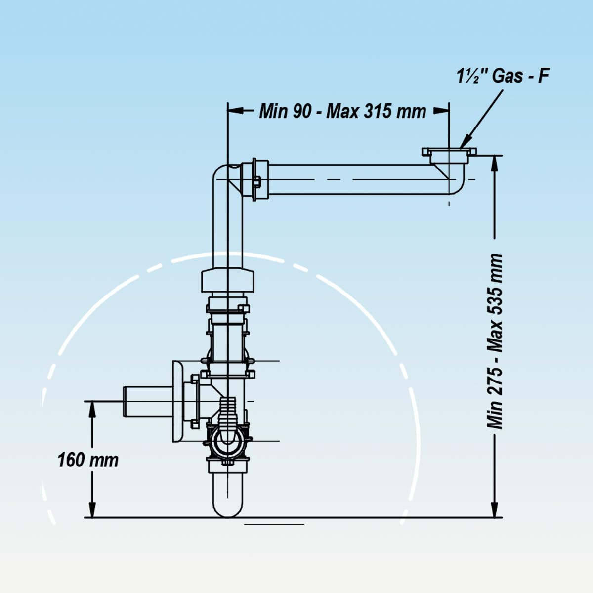 Sifone Spazio New 2 Silenzio bianco