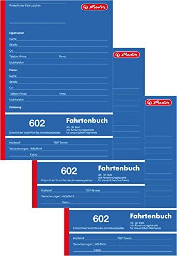 Herlitz 840637 Logbook 602 A5 Portrait 32 Sheets (Pack of 3)
