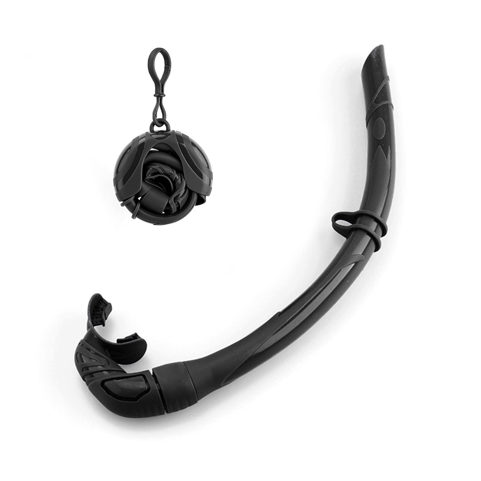 Buceo Snorkel Silicona Tubo de snorkel plegable Snorkel con estuche de almacenamiento compacto Mujeres Hombres enrollados Snorkel Tubo de respiración húmedo for buceo para actividades de buceo y snork