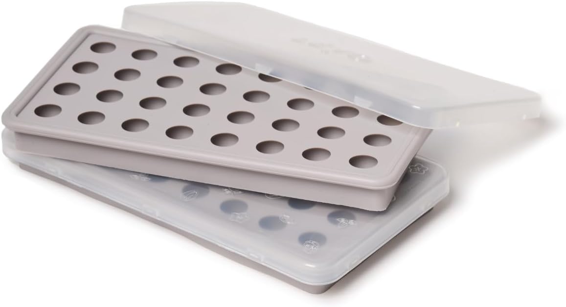 LĒVO Gummy and Candy Molds - 3mL Silicone Gummy Trays with Dry-Erase Lid - Set of 2 - Non-Stick Silicone Candy and Chocolate Molds - For Your LĒVO Herbal Oil Infusion - Makes 64 Round Gummies