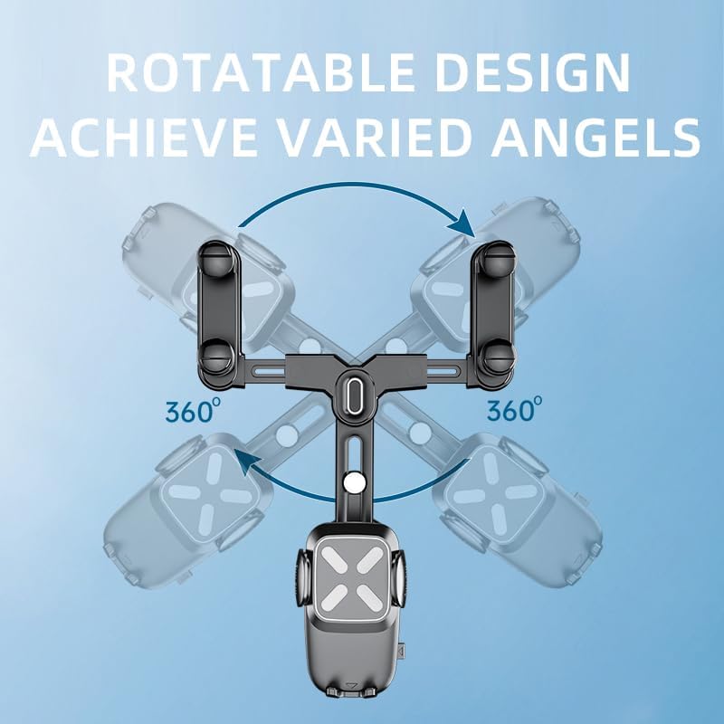 Miniatura 9 de Soporte de teléfono para coche, giratorio 360 y retráctil, diseño antivibración, compatible con Samsung, iPhone, Sony