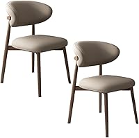 Vista 17 de YVYKFZD Dining Chairs Set, Upholstered Kitchen Chairs, Dining Room Chair with Wooden Legs and Curved Back, Leather Living Room Chair, for Offices