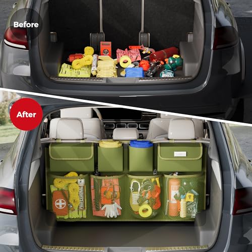 Image of SURDOCA Car Trunk Organizer, LARGE CAPACITY Car Storage Bag with 8 Pockets, 7X Upgraded Trunk Storage Organizer for Car, SUV, Truck, MPV