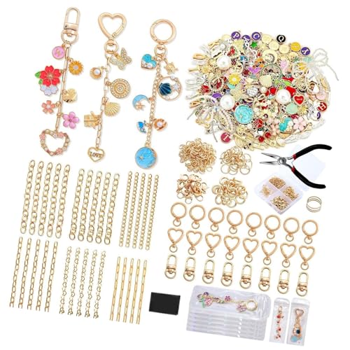 Xinsheinelry Práctico juego de llaveros de moda, suministros de fabricación de colgantes, textura de aleación para joyas creativas y bolsas de joyería