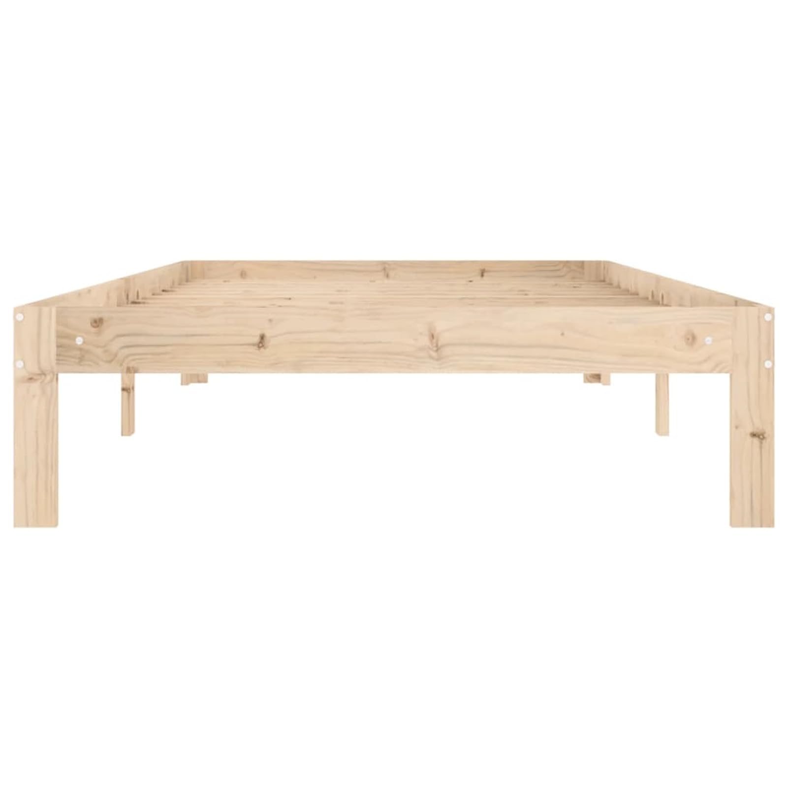 Letto in legno massello di pino rustico 100 x 200 cm, con rete a doghe integrata, altezza del sonno 24 cm, design naturale e robusto, per camere da letto piccole, giovani o multifunzione