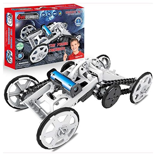 WISHKY STEM Toys Boys 10-12, science kit, Project for Kids, The Young Engineer- Sets for boys 8-12| 4WD Electric Mechanical Toy, Experiment Kit for Kids, Gift for Boys & Girls 8 9 10-12 Years old & Up