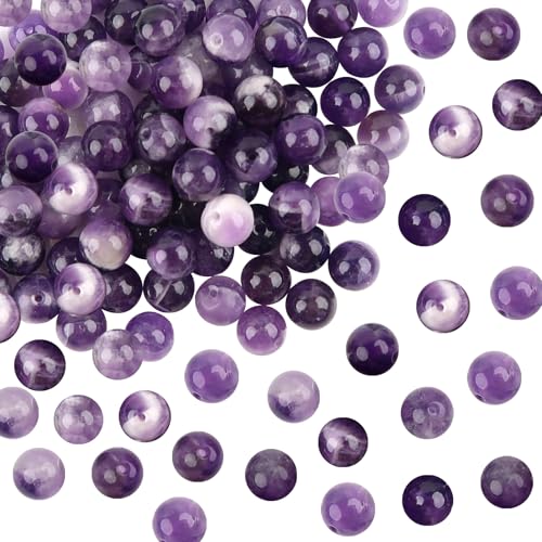 TOAOB 100pcs Perles Pierre Naturelles 8mm Améthyste Perle Rondes en Vrac de Pierres Précieuses Gemme Énergie Guérison pour Fabrication de Bijoux Collier Bracelet Boucle d'Oreille TOAOB 100pcs Perles Pierre Naturelles 8mm Améthyste Perle Rondes en Vrac de Pierres Précieuses Gemme Énergie Guérison pour Fabrication de Bijoux Collier Bracelet Boucle d'Oreille