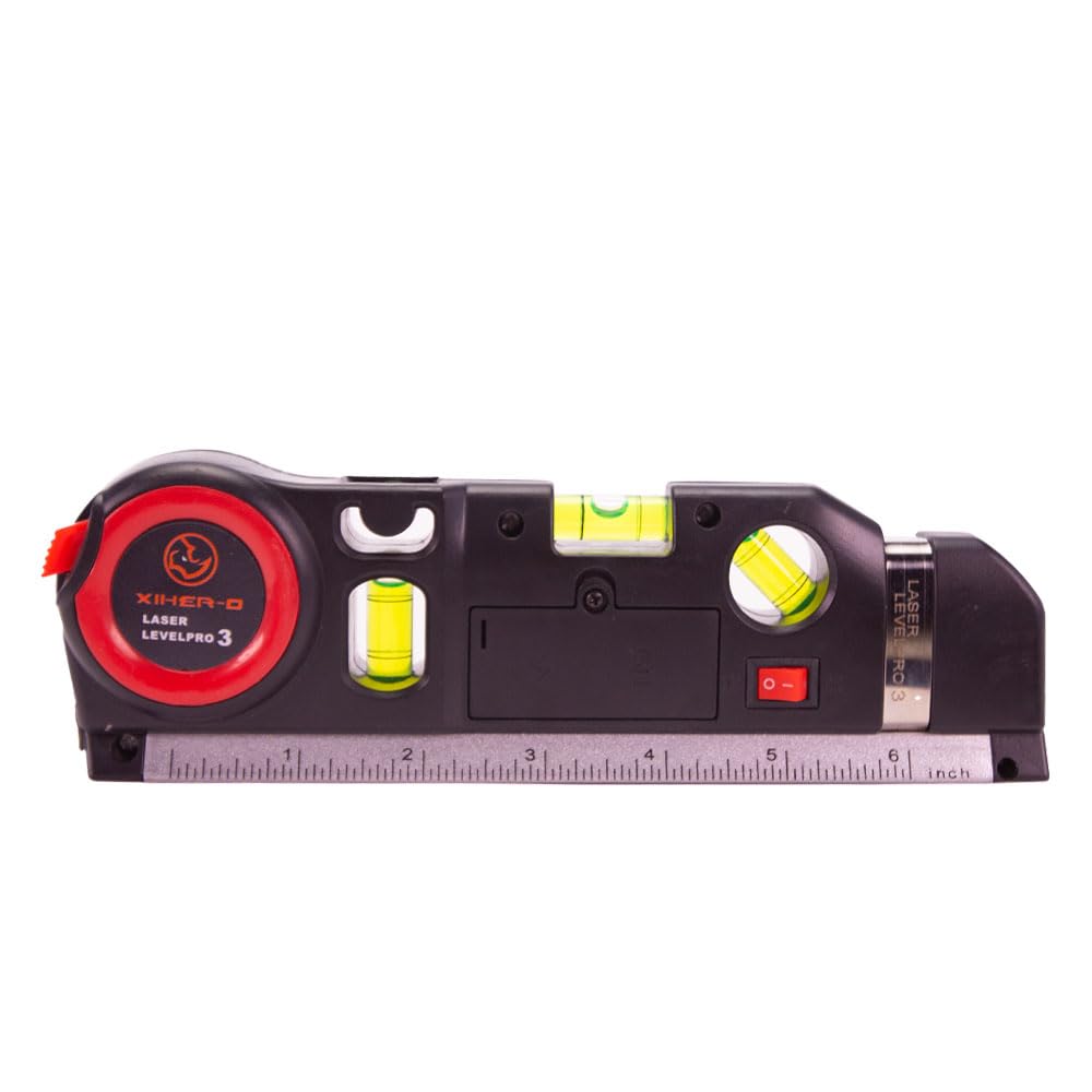 Laser Level Measuring Tool With Triple Bubble Precesion| 3 Laser Modes | Built In 8Ft Tape Measure | Metric And Imperial Scale | Precise & Portable Device For Home DIY Carpentry Plumbing Alignment-image-16