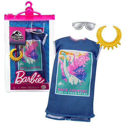 Barbie Fashions Complete Looks 3 of Doll Clothes Inspired by Popular Brand Roxy, Complete Look with Outfit & Accessories for Barbie Dolls, Gift for Kids 3 to 8 Years Old