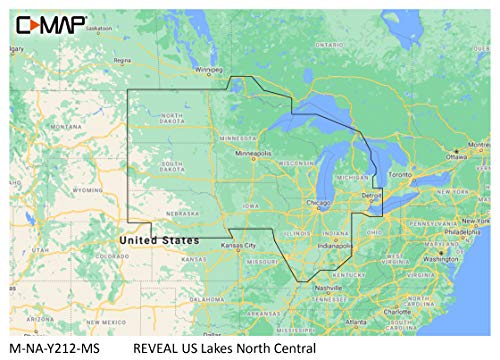 C-MAP Reveal - US Lakes North Central, Map Card for Marine GPS chartplotters - Thumbnail 2