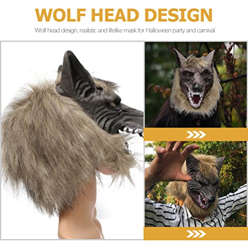 STOBOK Halloween 3D Cosplay Mask, Dragon Costume Cosplay Mask Scary Animal Half Horrible Dragon Facemask For Festival Party Adults Men Kids Costume Props I.1582334964
