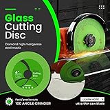 Glass Cutting Disc, 4 inch Ultra-Thin Diamond Cut Off Wheels for Angle Grinder, with 20mm to 5/8 Inch Inner Aperture Conversion Gasket, Glass Cutting Saw Blade Grinding Disc, 4" x 0.04" x 5/8"