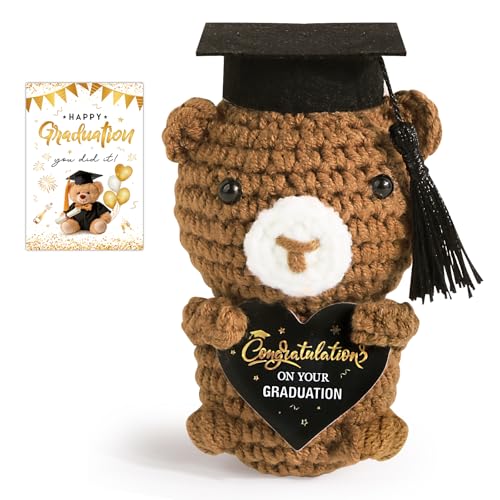 BOOMTOP Graduação, urso de graduação com chapéu de diploma, ursinho peluche graduação, peluche de exame com cartões/caixas para graduação presente, mini ursinho figura