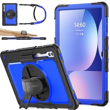 SEYMAC stock Capa para tablet Samsung Galaxy Tab S10 Ultra/S9 Ultra 14,6 polegadas com protetor de tela para lápis [alça giratória 360] e suporte, capa para Galaxy Tab S10 Ultra/S9 Ultra 14,6