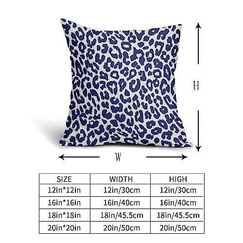 Aytipun Navy Blue Leopard Print Pillow Covers 18X18 Set Of 2 Cheetah Animal Pattern Chinoiserie Decorative Throw Pillows Outdoor Pillowcase Farmhouse Linen Cushion Case Decor thumb #4