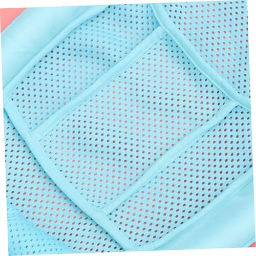 Image of Baby Bath Seat Support Net with Mesh for Head and Neck Comfort Hands-Free Bathing Blue 19 Inch