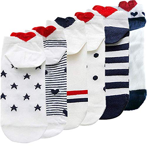 beifon 6 Pares Corazones Calcetines Tobilleros Mujer Divertidos C...