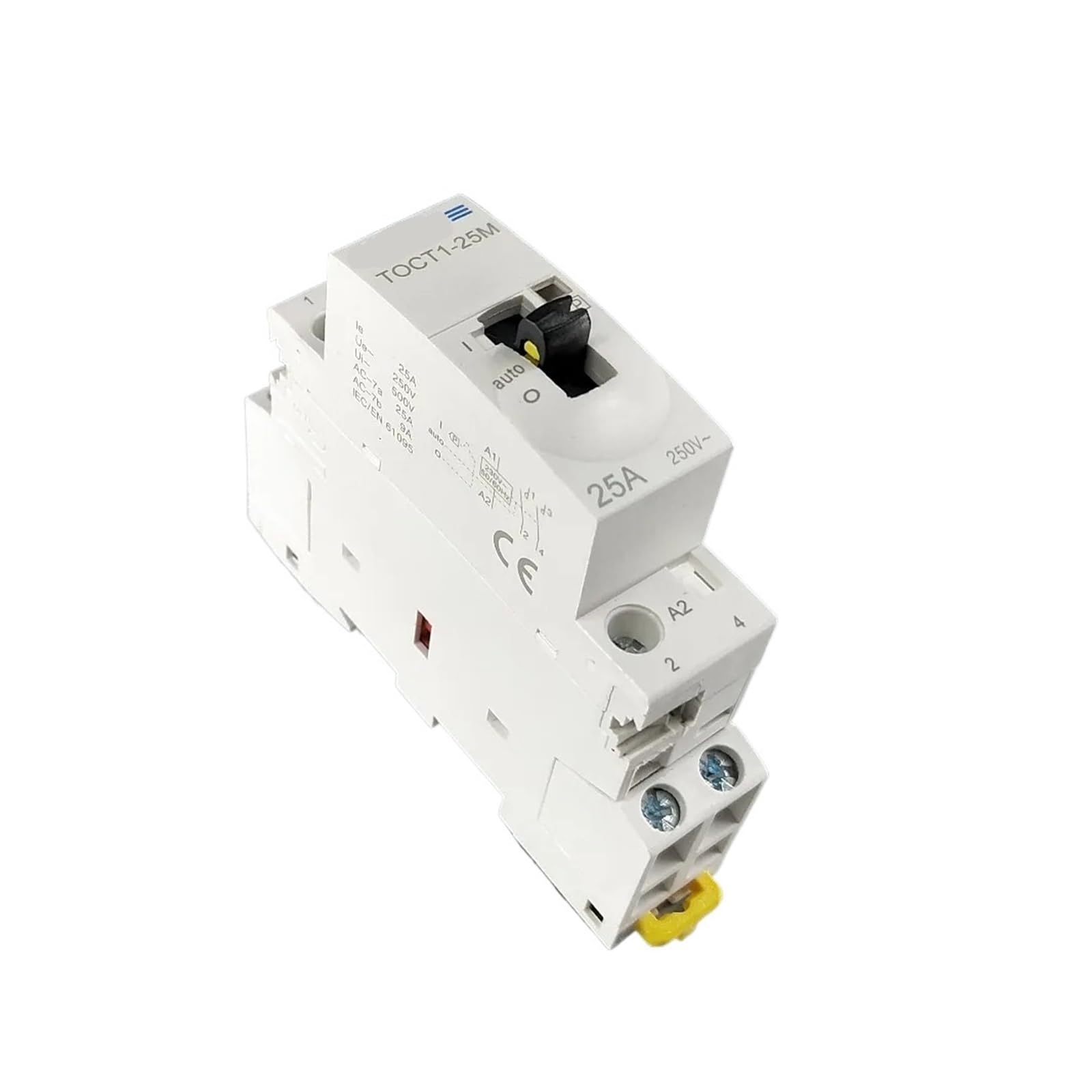 WQGQPXOB TOCT1 2P 25A 220V/230V 50/60HZ Din Rail Household AC Modular contactor with Manual Control Switch 2NO or 1NO 1NC or 2NC