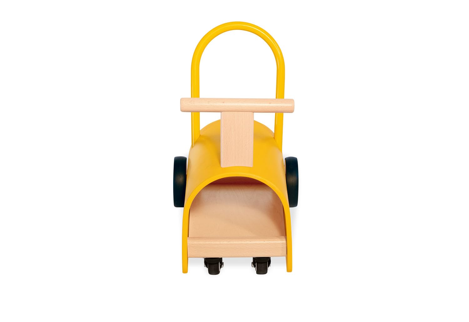 PINOLINO Enzo Kinder Lauflernwagen und Rutschauto, Holz, lebhaftes Gelb, für Kleinkinder ab 1 Jahr