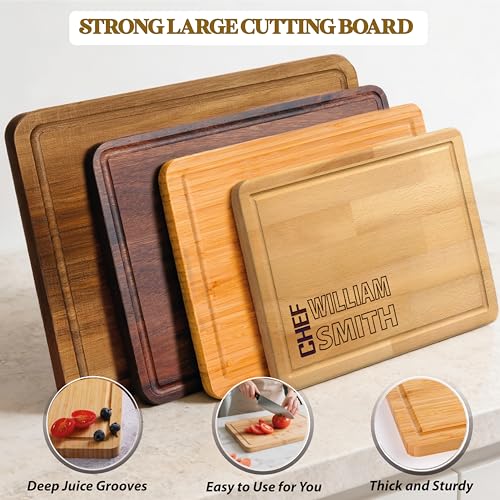 Tabla de cortar rectangular de bambú personalizada miniatura 5