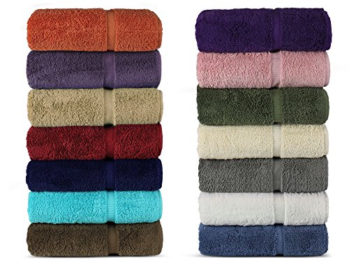Luxury Hotel & Spa 100% Cotton Premium Turkish Bath Towels, 27" x 54