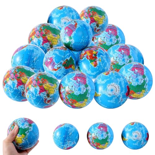 20 Stück Antistressball Weltkugel,5.5CM Stressball Globus Klein,Anti...