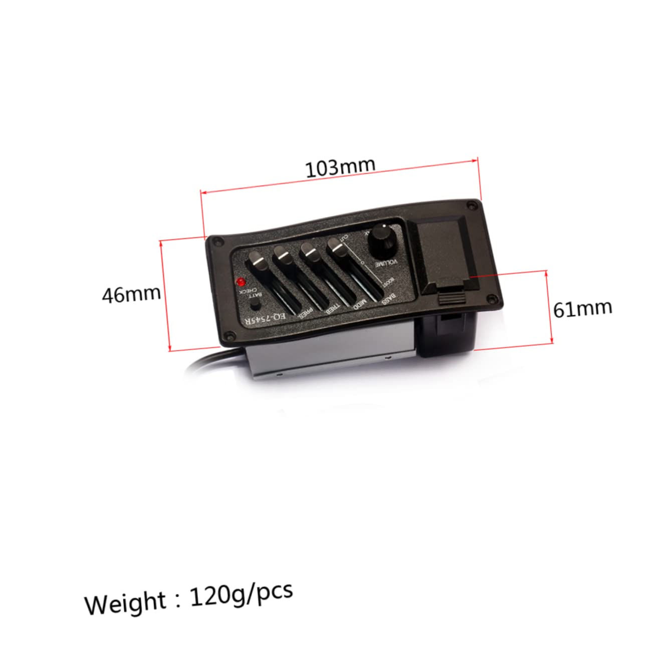 ibasenice 2pezzi Pickup Per Chitarra Acustica Eq Con Equalizzatore Bande e Controllo Volume Facile Da Installare Accessorio Per Amplificare Suono Della Folk Guitarra Inclusa Connessione Con