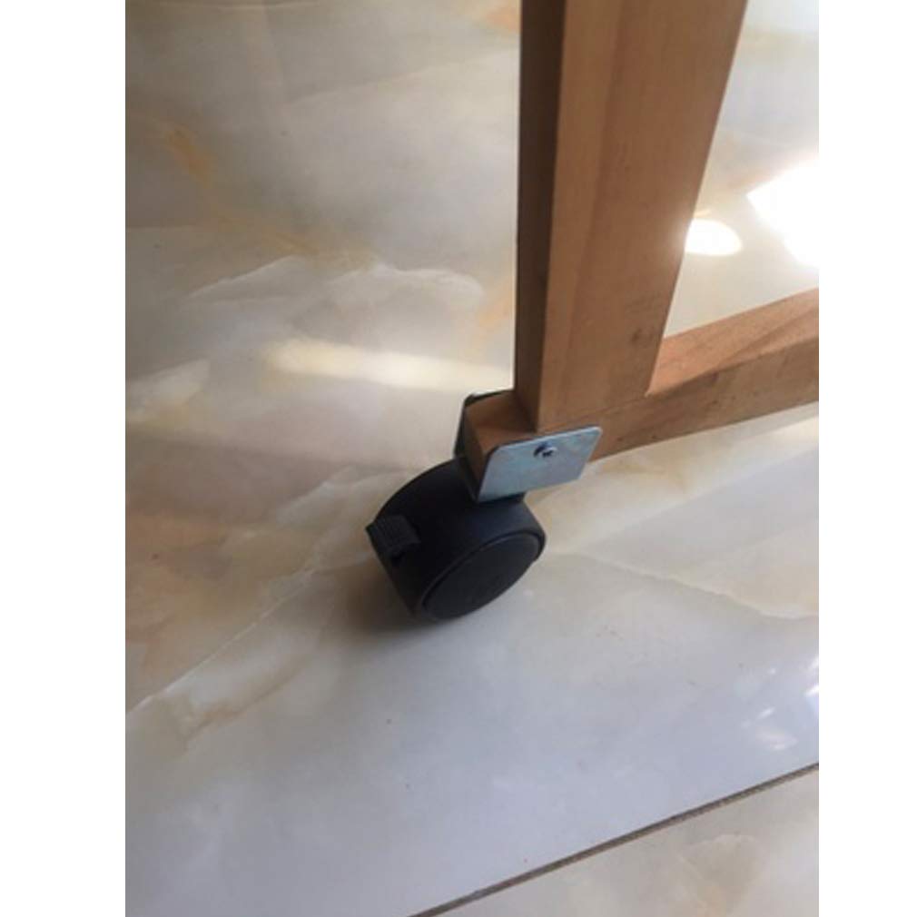 50mm Roulettes de Lit d'enfant,4 Roulettes de Berceau Pivotantes,Roue de Meuble avec Frein,Bébé Lit Accessoires,Double Roue,Charge 70kg,pour Table Basse,Noir,avec Support en U (20mm/0.8in)