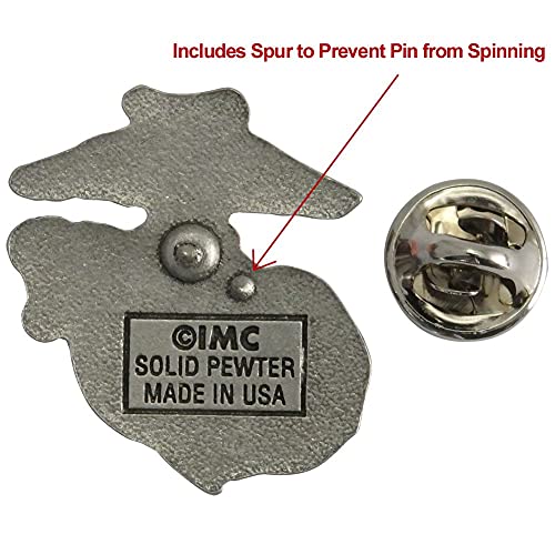 US Marine Corps EGA OR Bulldog Solid Pewter Lapel Pin Made in USA2