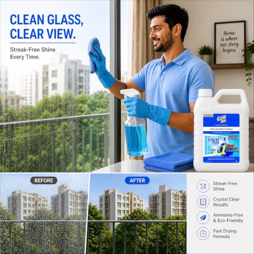 Image of Cleansol Glass Cleaner Spray Refill 2 Litre | Streak-Free Glass Cleaner Liquid for Mirror, Window, Kitchen Glass & Car Windshield | Ammonia-Free Glass & Surface Cleaner | Fresh Fragrance