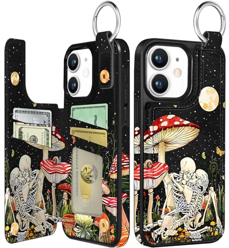 Shorogyt for iPhone 11 Wallet Case, Mushroom Skull - image 1