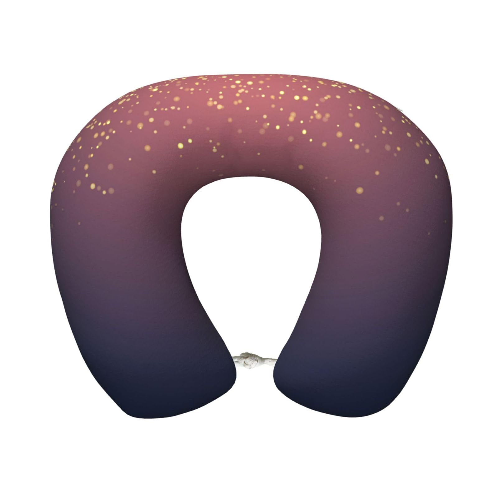 peiyeety Navy Blue Sky and Stars Print Custom U-Shaped Pillow,Memory Foam Cervical Neck Travel Pillow,for Home,Camping,Travelling