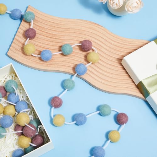 Boao 2 Pieces Wool Felt Ball Garland, Morandi Color