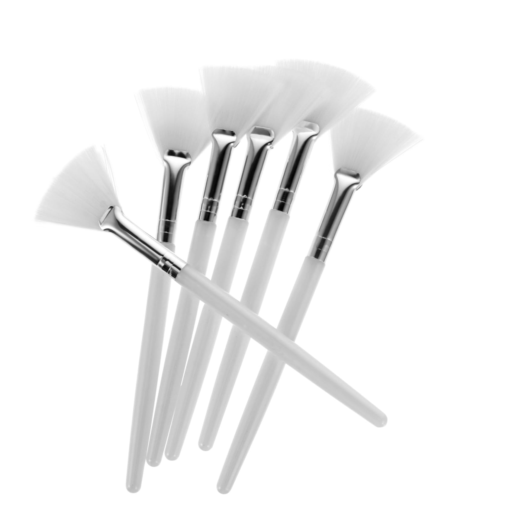 minkissy 6pc Fan Facial Makeup Brush Beauty Mask Applicator Mask Tool Acid Brush for Highlighter Face Fan Makeup Drying Skin-friendly