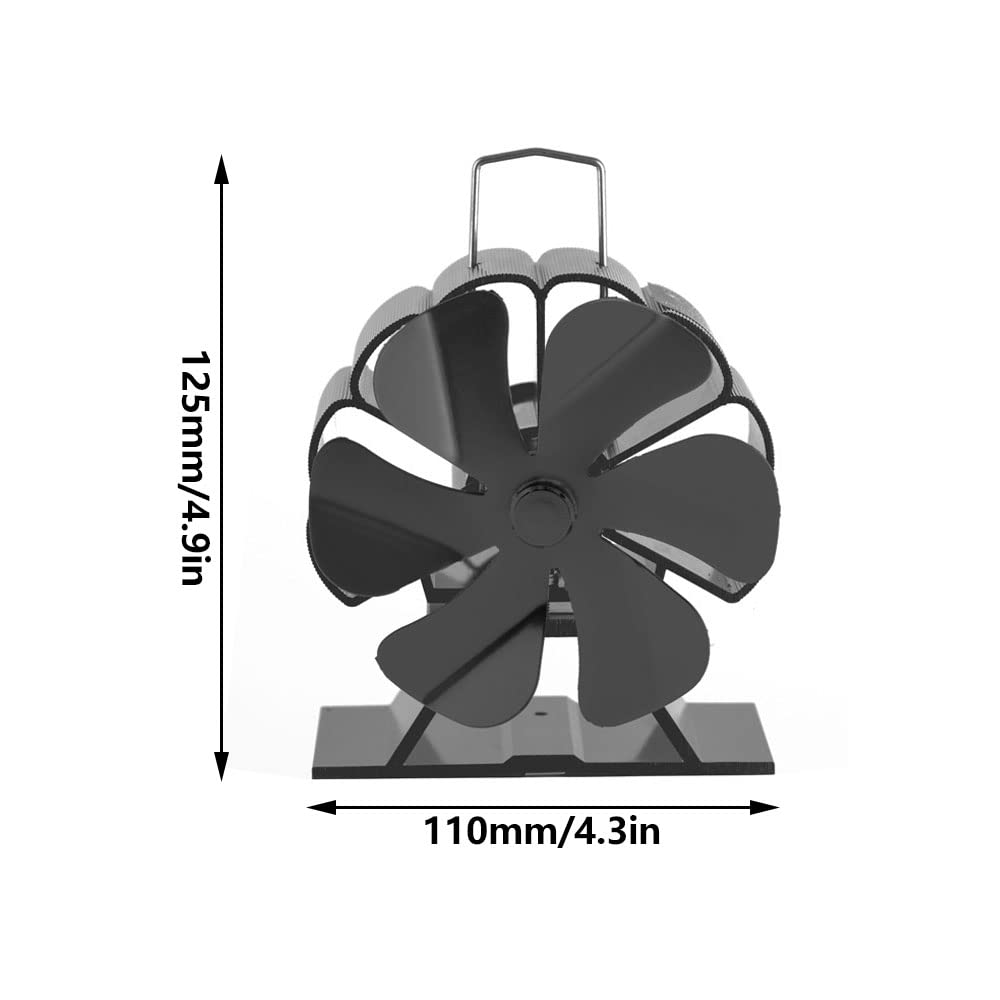6 Blades Kaminventilator Ofenventilator, Hitze angetrieben Ofenventilator Feuerstelle Kaminöfen Umweltfreundlich
