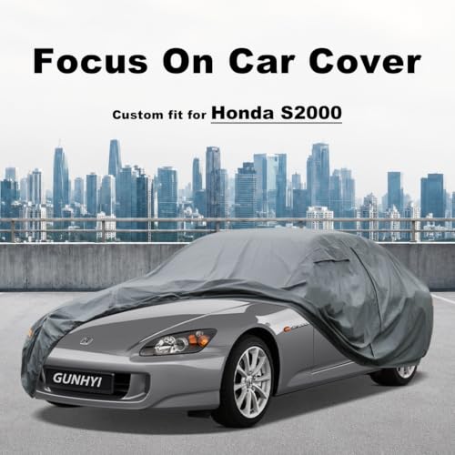 Image of GUNHYI Premium Car Cover Custom Fit Honda S2000, 16 Layers Heavy Duty Car Cover Waterproof All Weather with Zipper Door for Sun Rain Snow Dust Uv Protection