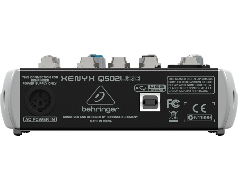 Behringer Q502 USB mixer passivo interfaccia audio per karaoke, live, home recording, studio project