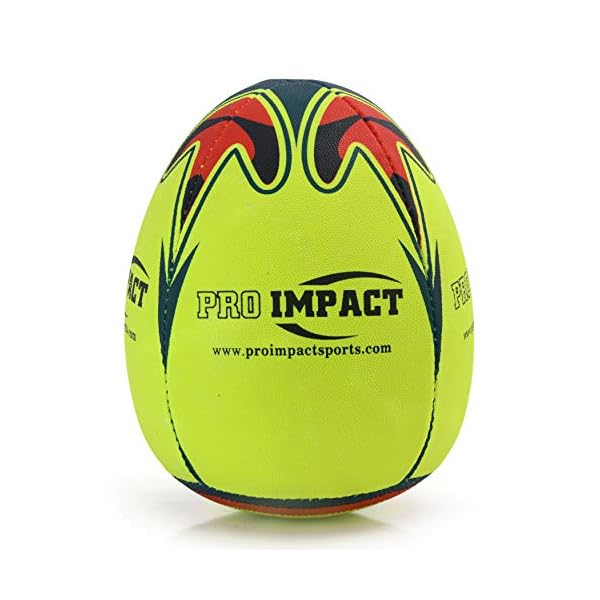 Pro Impact Rebounder Match Rugby Ball White and Neon Yellow
