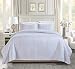 3pcs Solid Modern Quilted Coverlet Set (King, White)
