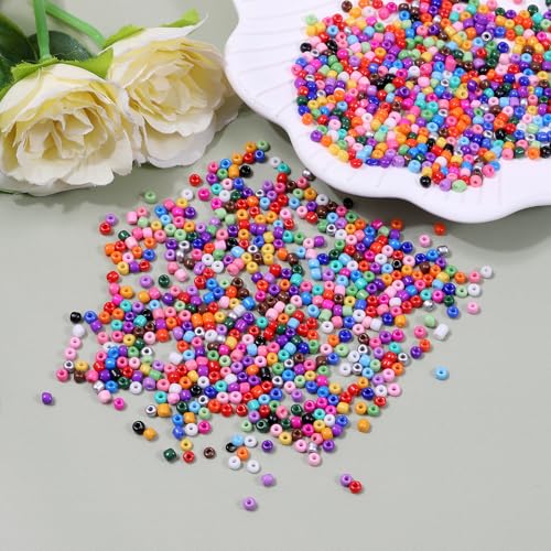 Image of 28 Colors 3mm Seed Beads, 7200PCS Glass Seed Beads Kit for Jewelry Making, Craft and Bracelet Making