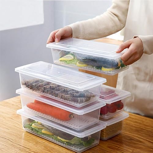 Image of RAYMOX Streamline Your Kitchen With Fridge Storage Boxes And Organisers Essential Fridge Organiser Items For Optimal Kitchen Storage Solutions With Kitchen Organizer Items And Storage (Set of 2)