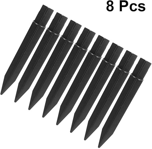 Miniatura 8 de Estacas de paisaje, 8 estacas de plástico, estacas de tierra, luces solares, estacas de paisaje, estacas resistentes al borde, enchufe de repuesto