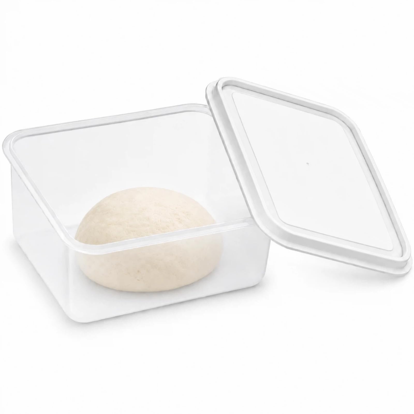 Ciieeo Stapelbare Pizzateig-Gärbox Mit Deckel 4L Transparentes Teigbehälter Für Brotteiggärung Und Platzsparende Aufbewahrung in Der Küche Aus Sicherem Pp-Material