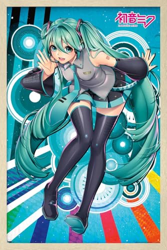 Trends International Hatsune Miku - Whisper Wall Poster, 22.4L x 14.7W, Blonde Framed Version