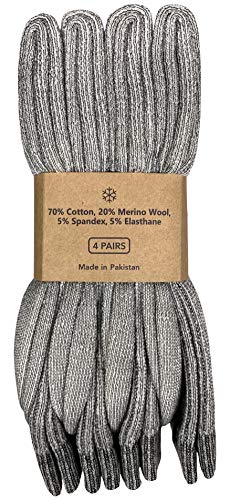 Yacht & Smith 60 Pair Pack Bulk Merino Wool Thermal Boot Socks, Cold Resistant Camping Socks 7